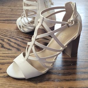 White strappy heels